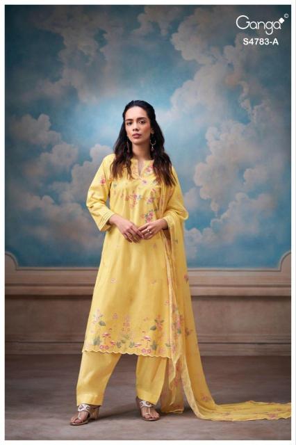 Ganga fariyal 4783 dress material wholesaler in kolkata